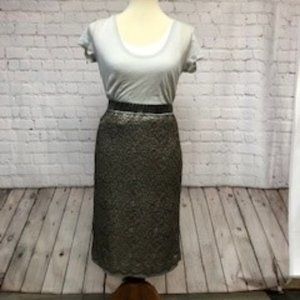 Beate Heymann Pewter lace calf length skirt!